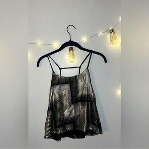 Black and Gold Striped Women's Top